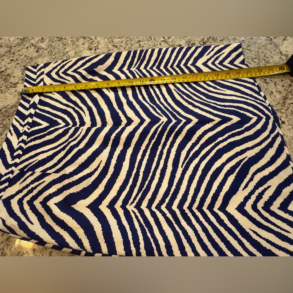Milly Blue and White Mini A-Line Skirt Cocktail - Picture 3 of 6